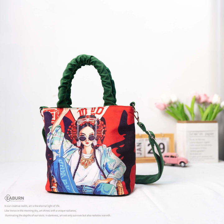 Bolso estilo cubo creativo de estilo chino: bolso versátil para viajes y uso diario.
