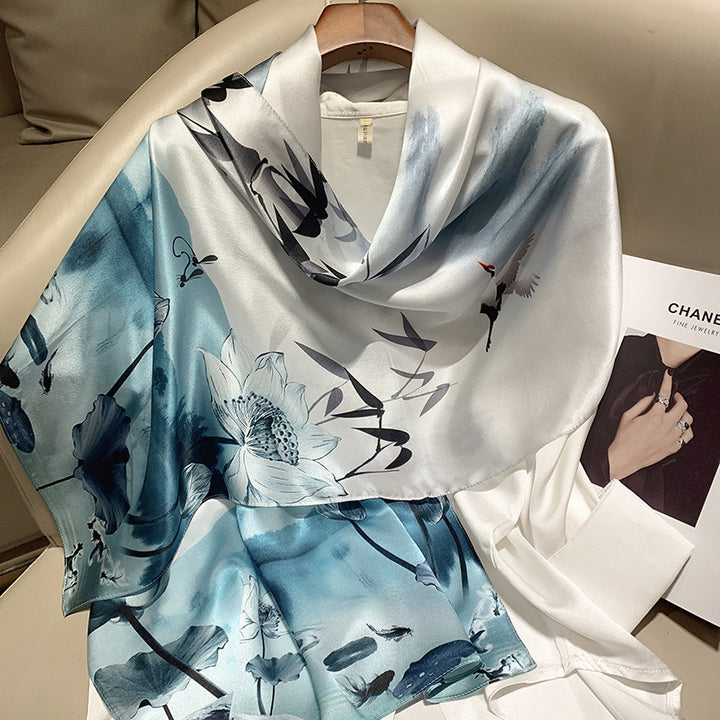 Hangzhou Silk Scarf – High-End Mulberry Silk Vintage French Style Scarf