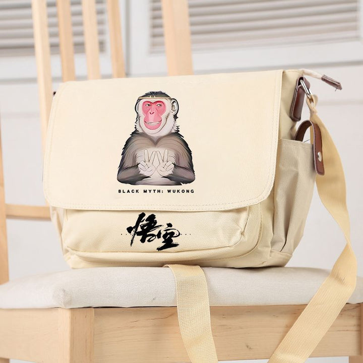 Bolso bandolera inspirado en el juego "Black Myth: Wukong": moderno bolso bandolera de lona
