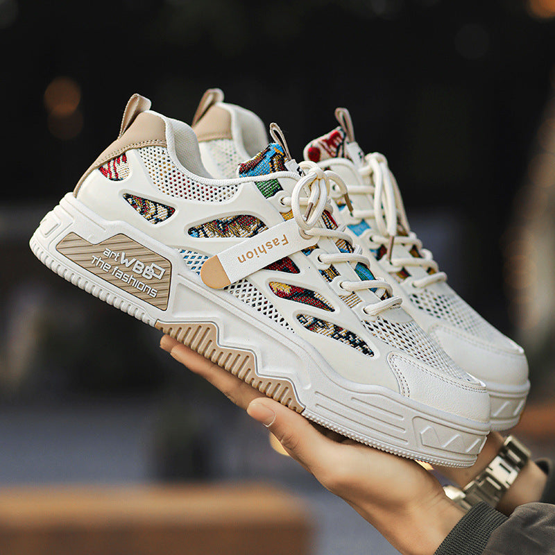 2024 new national trend men's shoes summer breathable versatile niche original casual shoes thick bottom non-slip sports trendy shoes