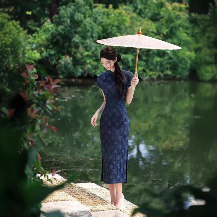 Chunxiao Retro Daily Cheongsam - Elegant and Fresh Literary Style with a Sweet American Touch, 2024 Summer Dress