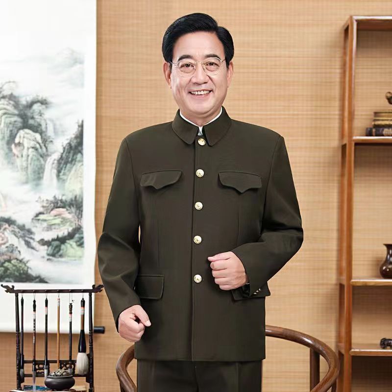 Trajes Zhongshan al por mayor para personas de mediana edad y mayores: estilo tradicional del abuelo