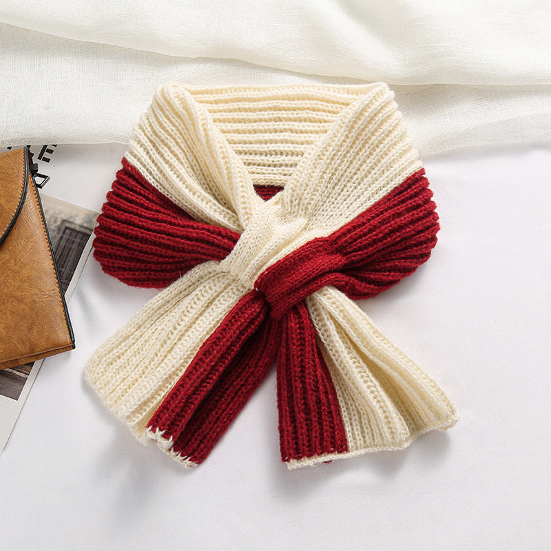 Bufanda de punto unisex de invierno: rojo festivo para Navidad y Año Nuevo