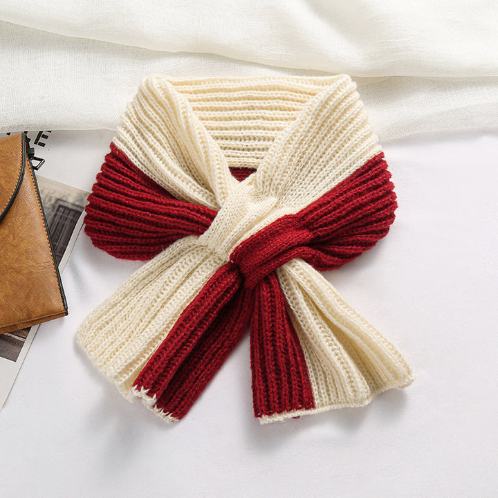 Bufanda de punto unisex de invierno: rojo festivo para Navidad y Año Nuevo