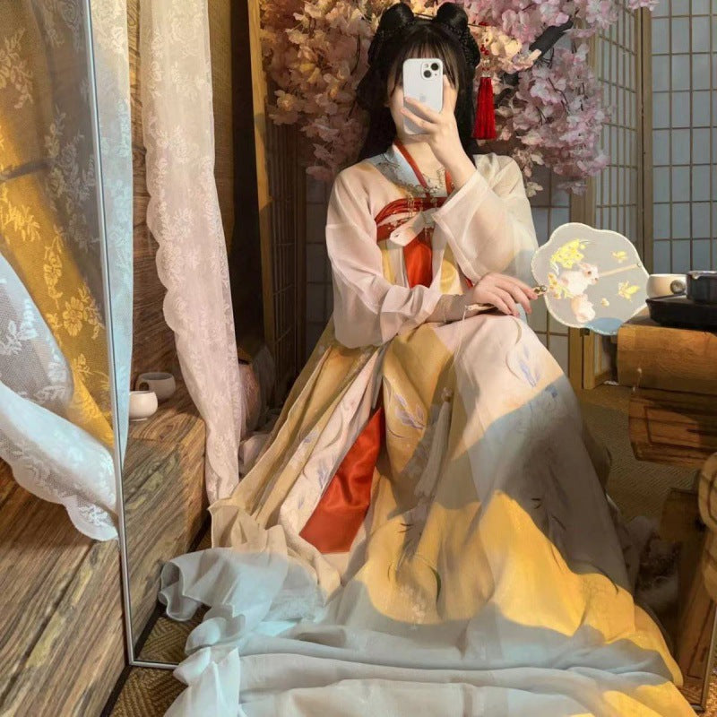Nueva falda hasta el pecho estilo Tang para mujer Hanfu con estampados de repollo para estilos diarios de primavera y verano, disfraces de estilo chino diarios