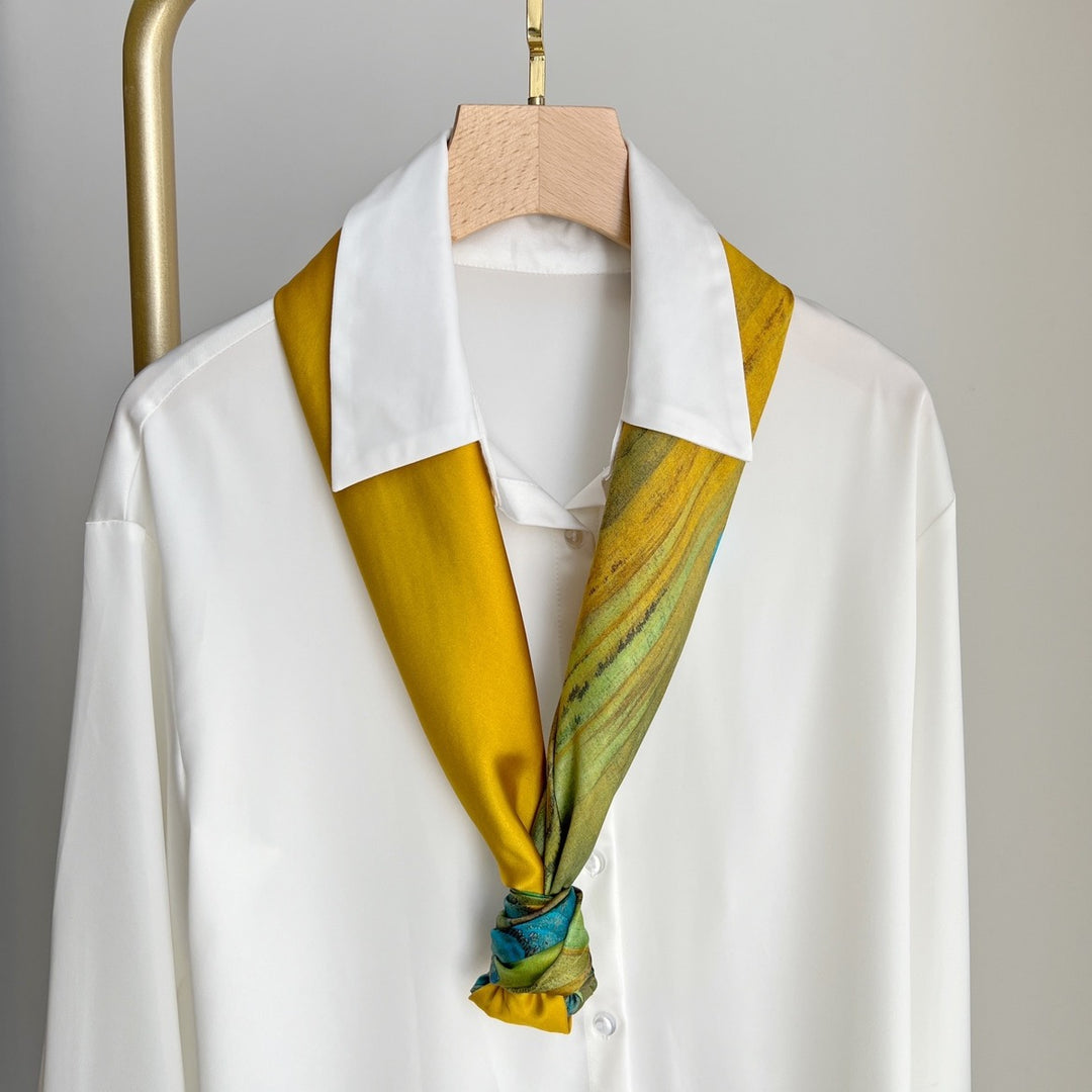 Nuevo regalo de estilo chino para mujer: pañuelo de seda con estampado "Mil millas de ríos y montañas", chal cuadrado grande para el Día de la Madre.
