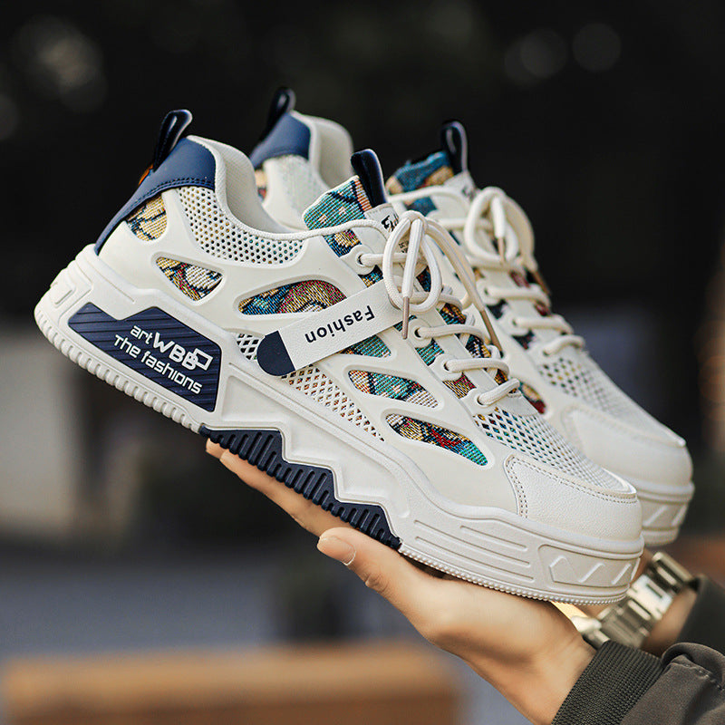 2024 new national trend men's shoes summer breathable versatile niche original casual shoes thick bottom non-slip sports trendy shoes