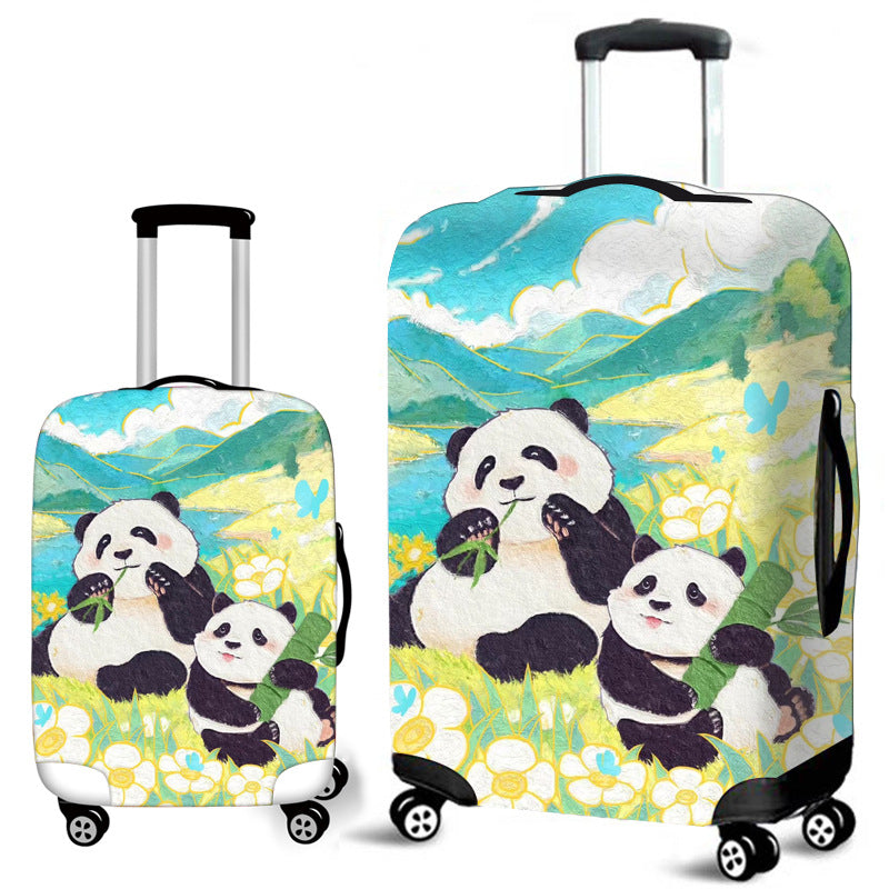 Funda de equipaje de panda estilo chino transfronterizo, protector elástico para maletas con ruedas, funda de viaje a prueba de polvo