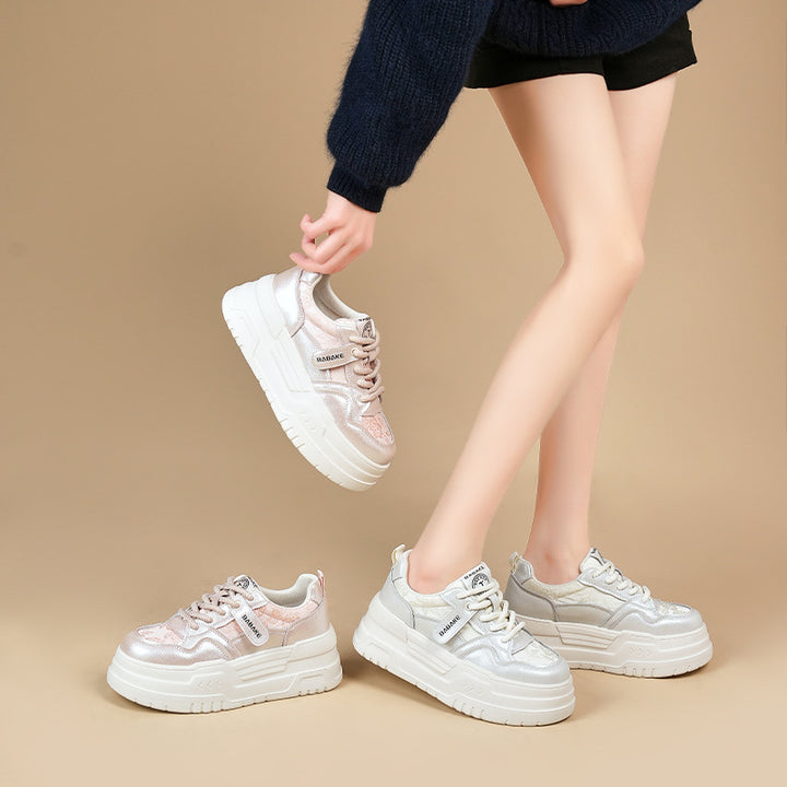2024 Spring New Chinese-Style Women's Shoes: Embroidered Platform Sneakers with Casual Elevated Sole