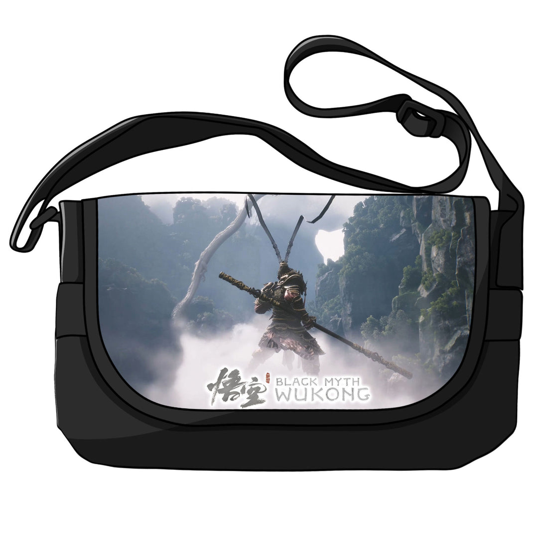 Bolso de hombro de lona AAA chino "Mito Negro: Wukong": un moderno bolso cruzado con estampados inspirados en mitos.