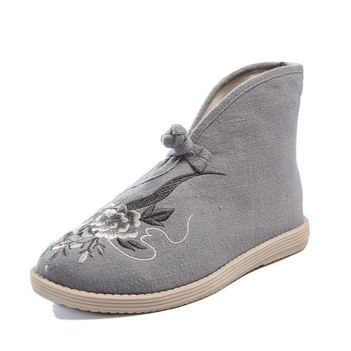Discounted boots! No refunds! Taiwan Art Old Beijing embroidered shoes cloth shoes ethnic style Chinese clothing Zen tea