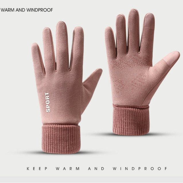 Guantes de invierno para mujer, estilo chino, con forro polar, cálidos, para ciclismo, scooter eléctrico, resistentes al viento, sin dedos, compatibles con pantallas táctiles y para conducir.