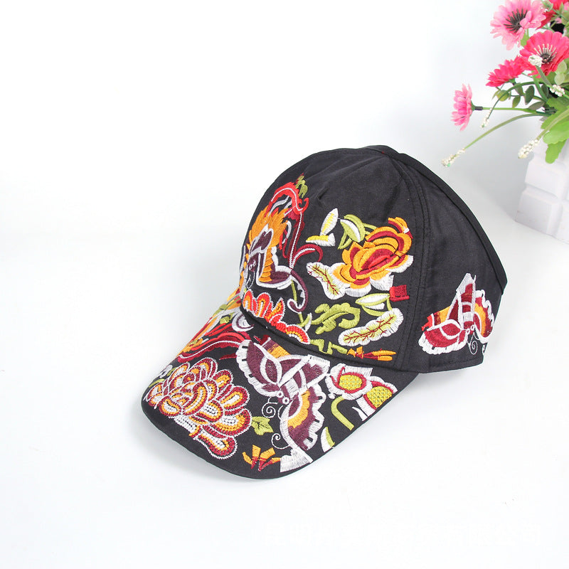 2024 Summer New Chinese Style Embroidered Baseball Cap – Fashionable Half-Brim Hollow Design Sunshade Hat