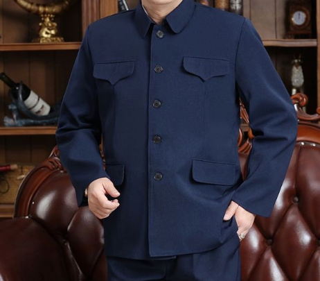 Chaqueta Zhongshan para hombre mayor | Ropa de trabajo de una sola capa y ropa formal de doble capa para primavera y otoño