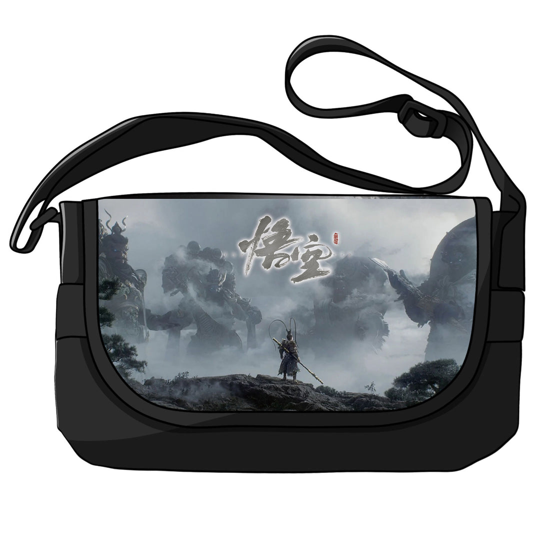 Bolso de hombro de lona AAA chino "Mito Negro: Wukong": un moderno bolso cruzado con estampados inspirados en mitos.