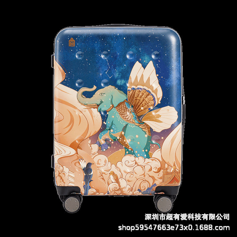 Palace Museum Cultural Travel Luggage – 20-inch & 24-inch Starry Time China Style Rolling Suitcase with Smooth Wheels