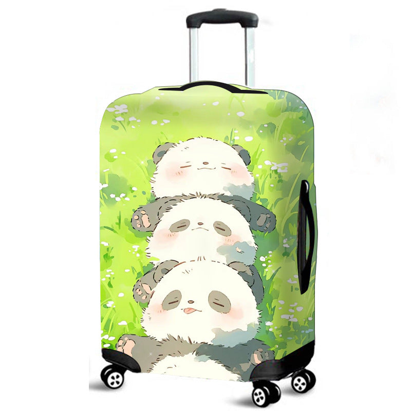Funda de equipaje de panda estilo chino transfronterizo, protector elástico para maletas con ruedas, funda de viaje a prueba de polvo