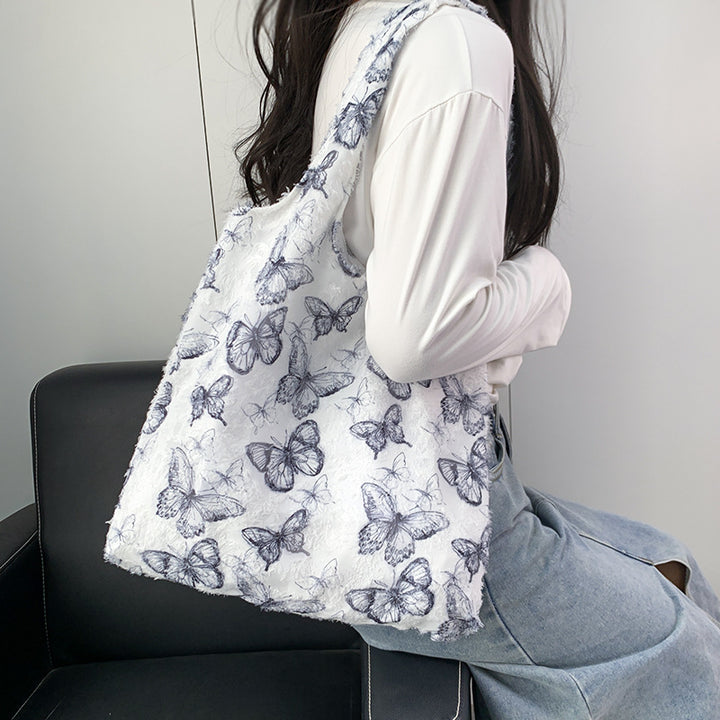 Bolsa de lona bordada estilo chino: diseño artístico con lavado de tinta
