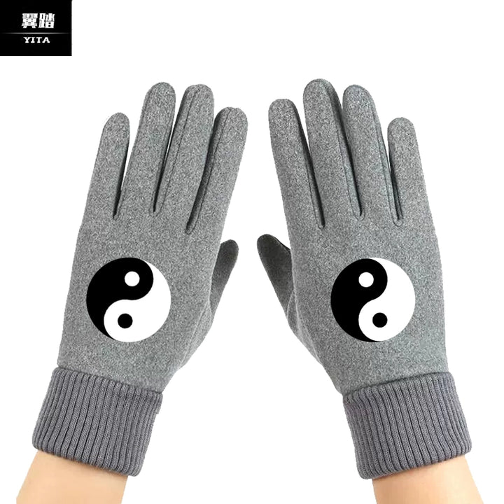 Guantes de estilo chino para Tai Chi, guantes de artes marciales para ejercicios matutinos de Tai Chi, de gamuza sintética, unisex, para ciclismo, resistentes al viento, cálidos y personalizables.