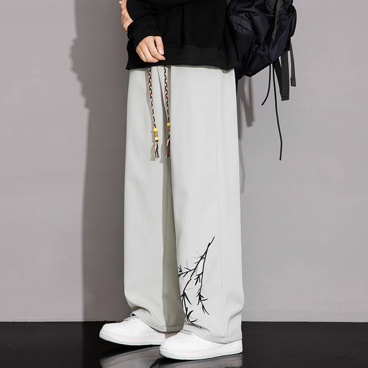 NASA-Inspired New Chinese-Style Embroidered Pants for Men | Spring & Fall Casual Trousers