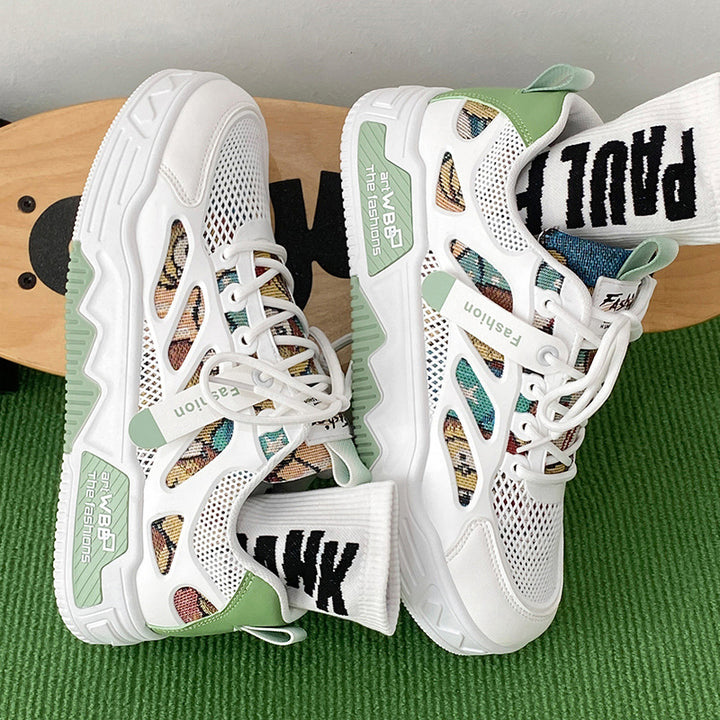 2024 new national trend men's shoes summer breathable versatile niche original casual shoes thick bottom non-slip sports trendy shoes