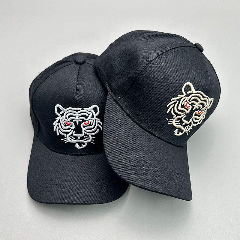 Gorra de béisbol tradicional de danza callejera hip-hop con dragón y tigre de tendencia nacional: gorra deportiva unisex transpirable con protección solar y ala plana ajustable.