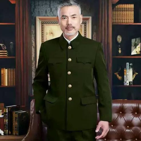 Chaqueta Zhongshan para hombre mayor | Ropa de trabajo de una sola capa y ropa formal de doble capa para primavera y otoño