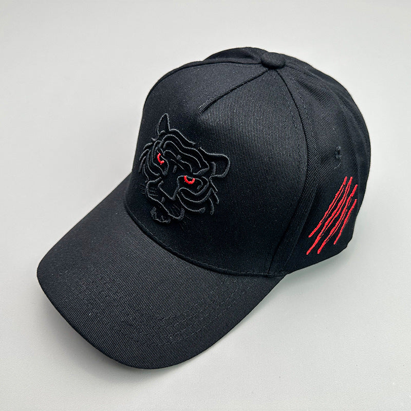 Gorra de béisbol tradicional de danza callejera hip-hop con dragón y tigre de tendencia nacional: gorra deportiva unisex transpirable con protección solar y ala plana ajustable.