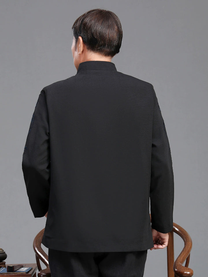 Traje Tang para hombres mayores | Chaqueta casual estilo chino para abuelo | Conjunto de primavera y otoño para boda de papá en Zhongshan