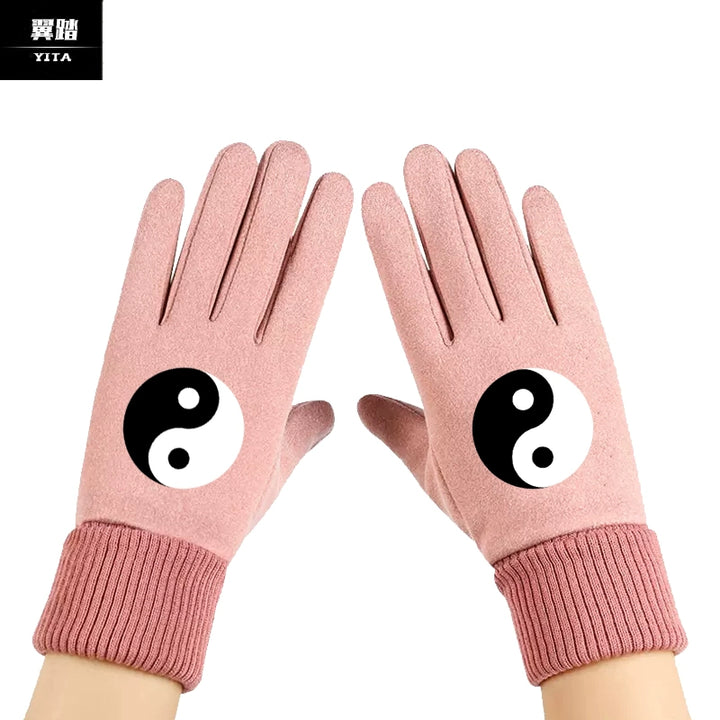 Guantes de estilo chino para Tai Chi, guantes de artes marciales para ejercicios matutinos de Tai Chi, de gamuza sintética, unisex, para ciclismo, resistentes al viento, cálidos y personalizables.