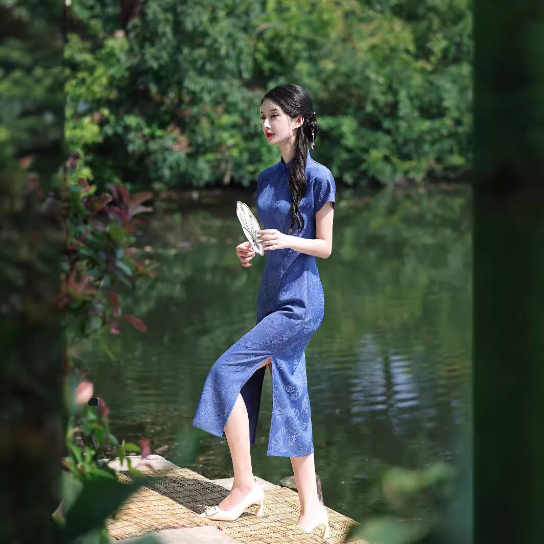 Chunxiao Retro Daily Cheongsam - Elegant and Fresh Literary Style with a Sweet American Touch, 2024 Summer Dress