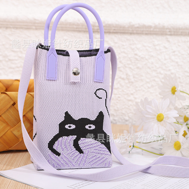 Bolso de punto de moda transfronterizo: bolso bandolera para teléfono de estilo chino