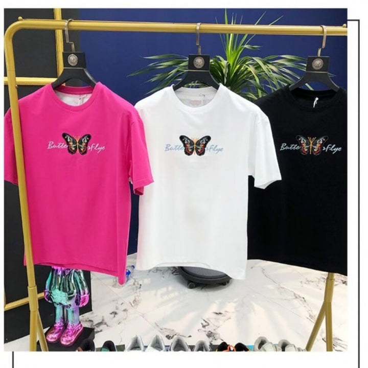 Camiseta de manga corta con estampado pesado para hombre, nueva tendencia de verano, estilo étnico nacional, bordado, manga corta, combina con todo, parte inferior blanca