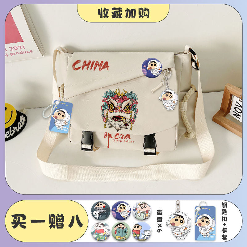 Bolso bandolera deportivo unisex de gran capacidad, moderno y moderno, estilo urbano minimalista Harajuku.