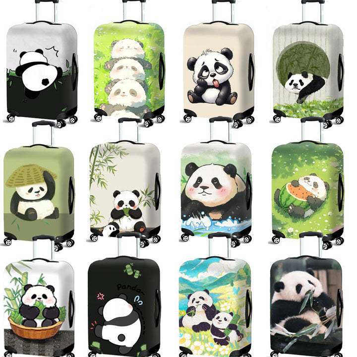 Funda de equipaje de panda estilo chino transfronterizo, protector elástico para maletas con ruedas, funda de viaje a prueba de polvo