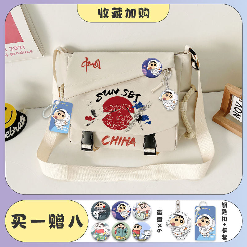 Bolso bandolera deportivo unisex de gran capacidad, moderno y moderno, estilo urbano minimalista Harajuku.