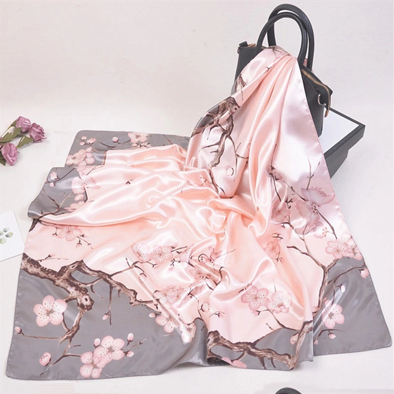 Nuevo regalo de estilo chino para mujer: pañuelo de seda con estampado "Mil millas de ríos y montañas", chal cuadrado grande para el Día de la Madre.