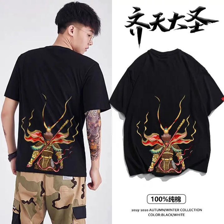 2024 National Tide Short Sleeve T-Shirt – Men’s & Women’s Summer Trend Cotton Loose-Fit Casual Half-Sleeve