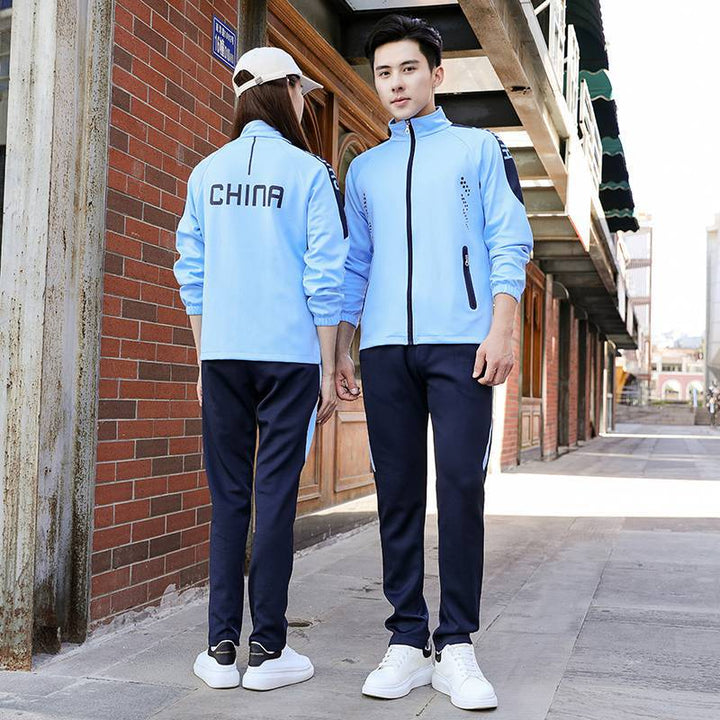 Conjunto deportivo holgado e informal de tendencia china para primavera/otoño para hombre y mujer: sudadera y pantalón deportivo para pareja, uniforme escolar o ropa informal.