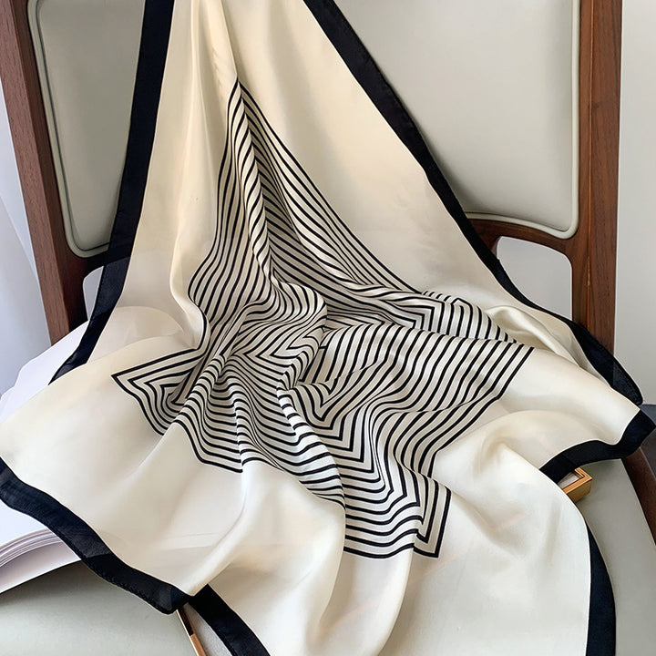 Pañuelo cuadrado de seda para mujer de 90 cm, estampado satinado, al por mayor