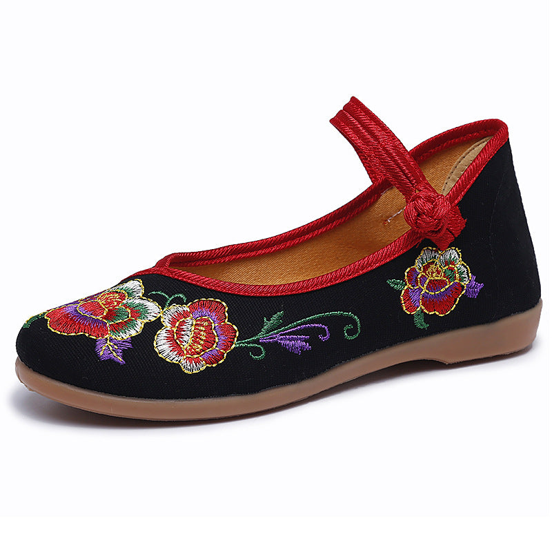 2024 New Women's Old Beijing High-Top Embroidered Shoes – Traditional Chinese Style, Hanfu, Dance Shoes for Middle-Aged and Elderly Women