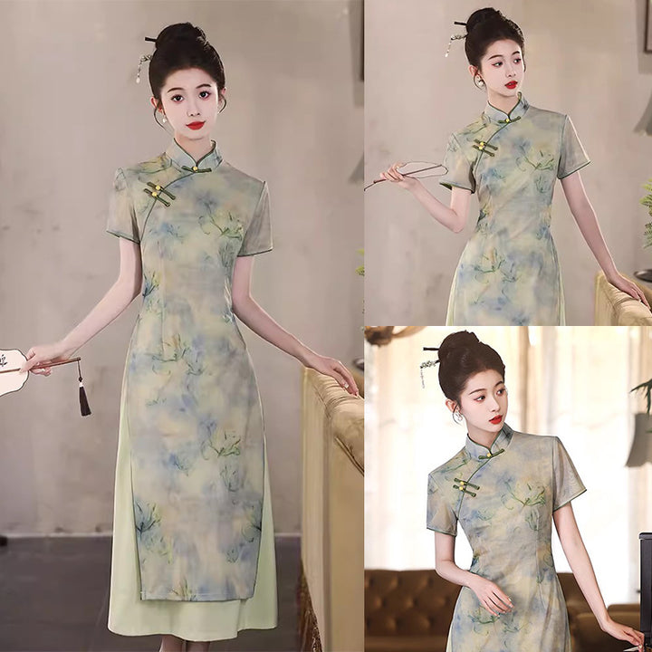 Pink cheongsam summer new 2024 improved young girl Republic of China style women's clothing new Chinese style daily wear