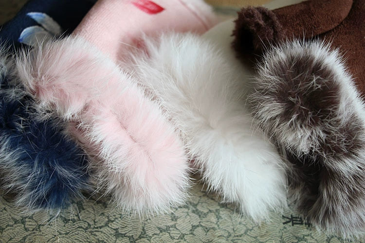Guantes Qianqian de jade pintados a mano, de piel de conejo, cálidos, de medio dedo, hermosos guantes de invierno de estilo chino para mujer, edición de Navidad y Año Nuevo.