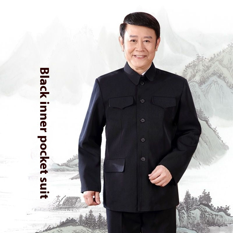 Spring & Autumn Army Casual Wear and Zhongshan Suits for Middle-aged and Elderly Men
