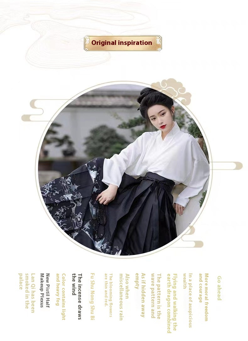 Qingyu Modernized Ma Mian Skirt | Ming-Style Hanfu for Women | Daily Wear and Commuting