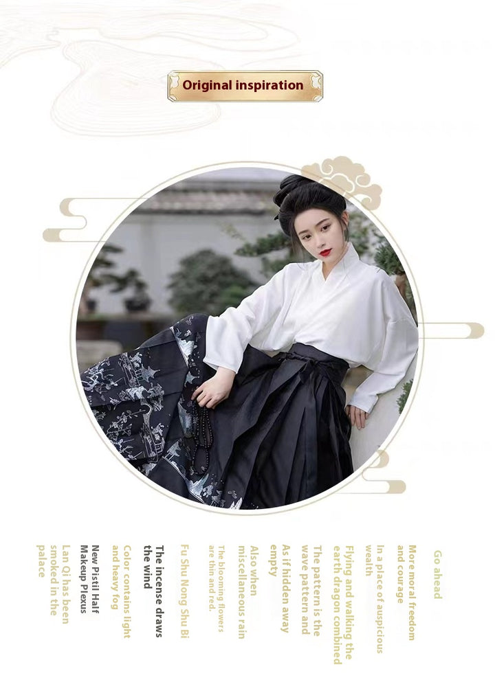 Qingyu Modernized Ma Mian Skirt | Ming-Style Hanfu for Women | Daily Wear and Commuting