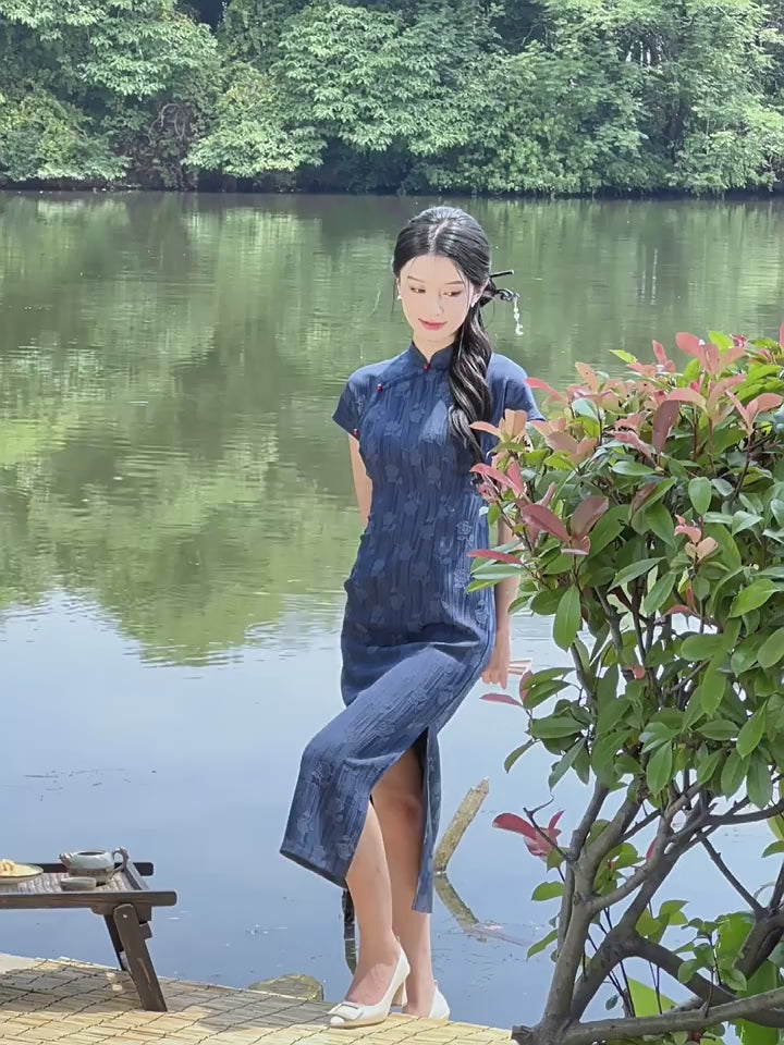 Chunxiao Retro Daily Cheongsam - Elegant and Fresh Literary Style with a Sweet American Touch, 2024 Summer Dress
