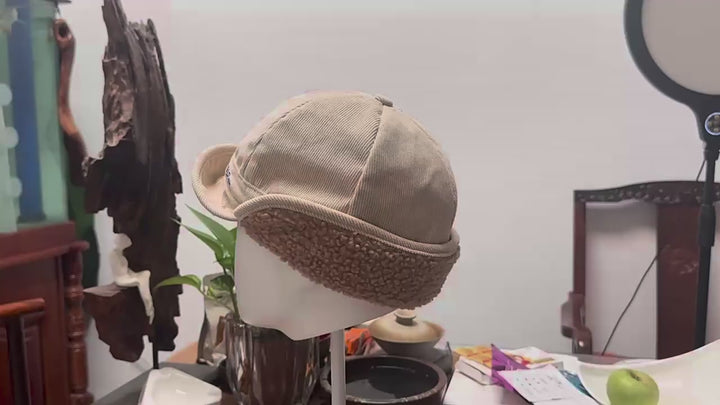 Gorro de aviador de lana de cordero gruesa Trendy Ins: gorro cálido con orejeras para hombre y mujer, ideal para ciclismo de invierno.