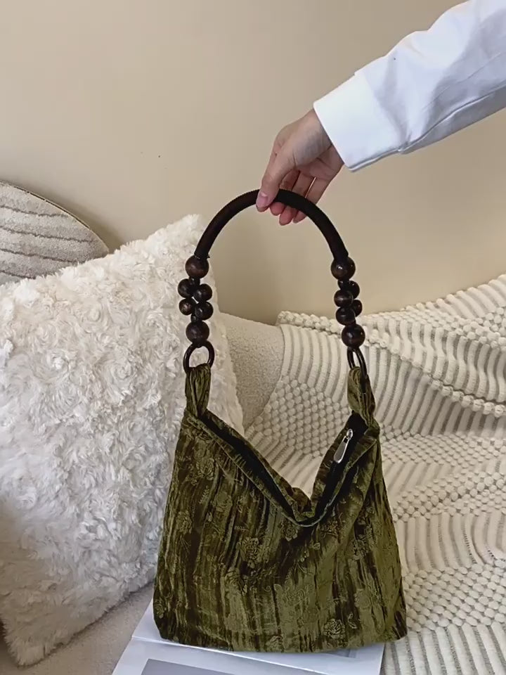 Modern Chinese-Style Vintage Shoulder Tote – Artistic Small Square Bag