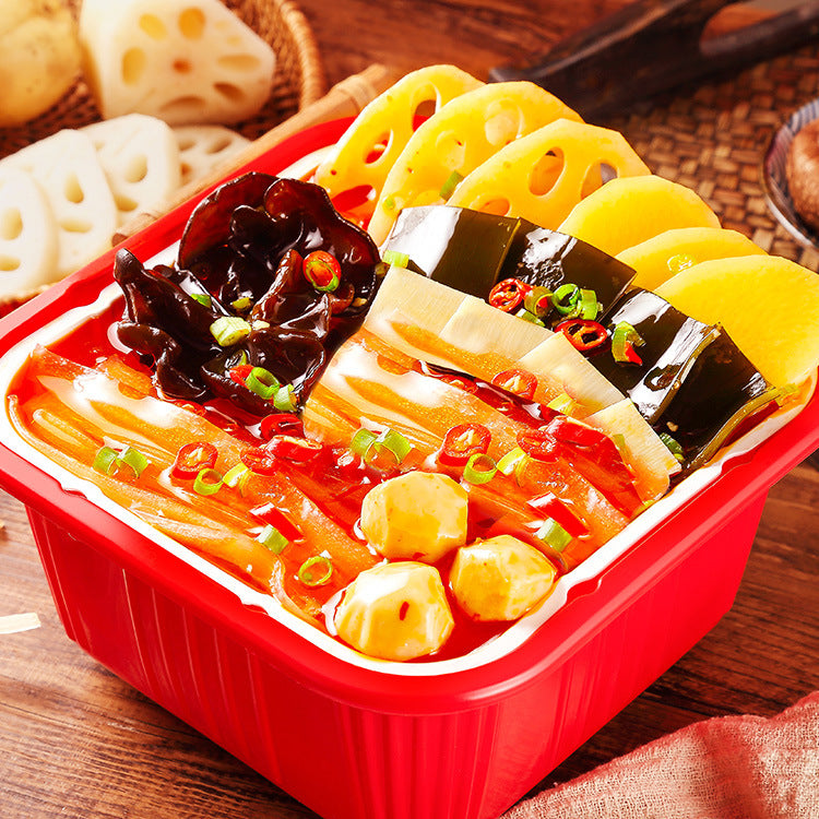 Chongqing self-heating hot pot, convenient and easy-to-prepare instant food, spicy Sichuan-style self-heating hot pot, popular online food, wholesale self-heating mini hot pot.